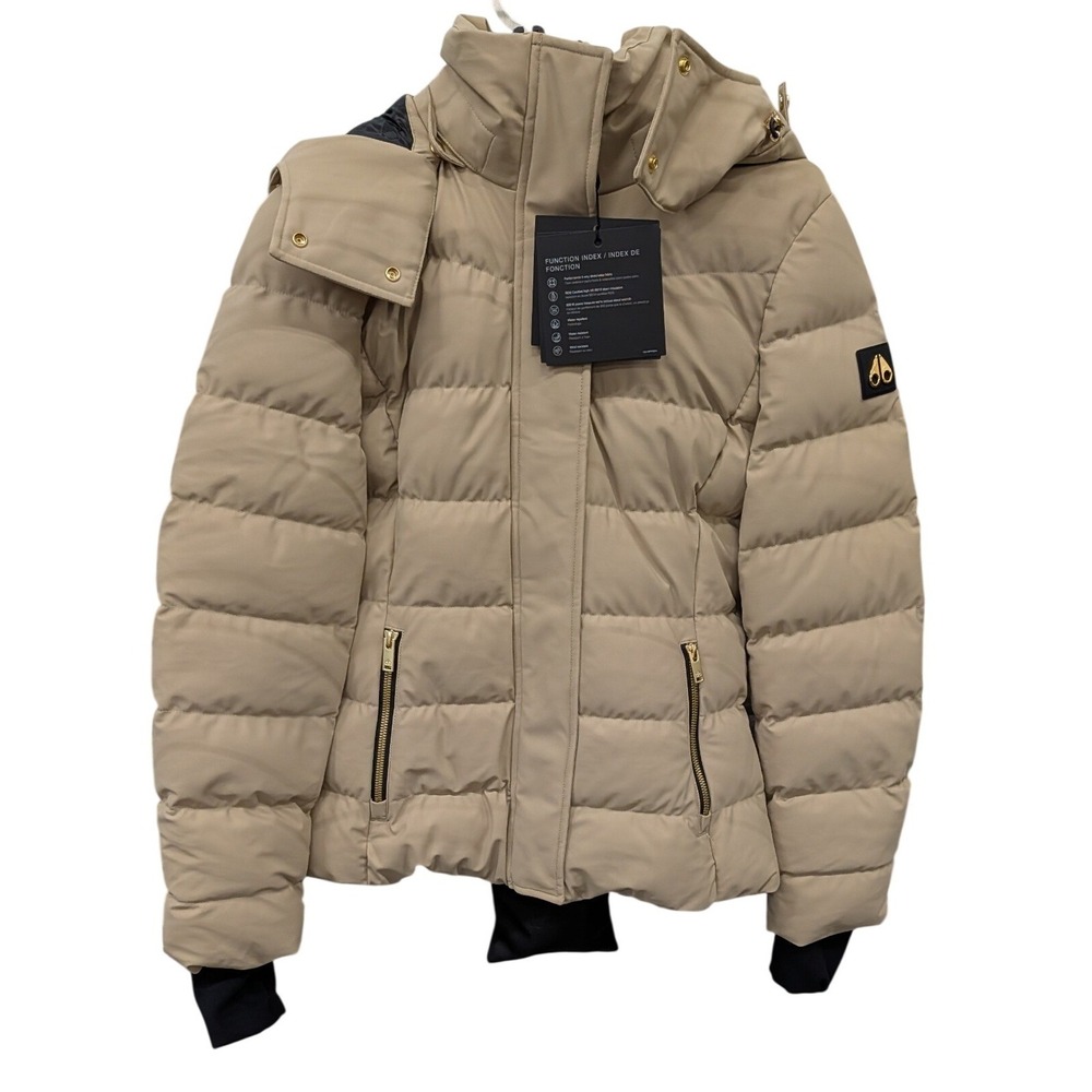 Moose Knuckles NWT Gold Series Betta Shearling Jacket Sand Down Puffer Coat- S - Picture 4 of 16